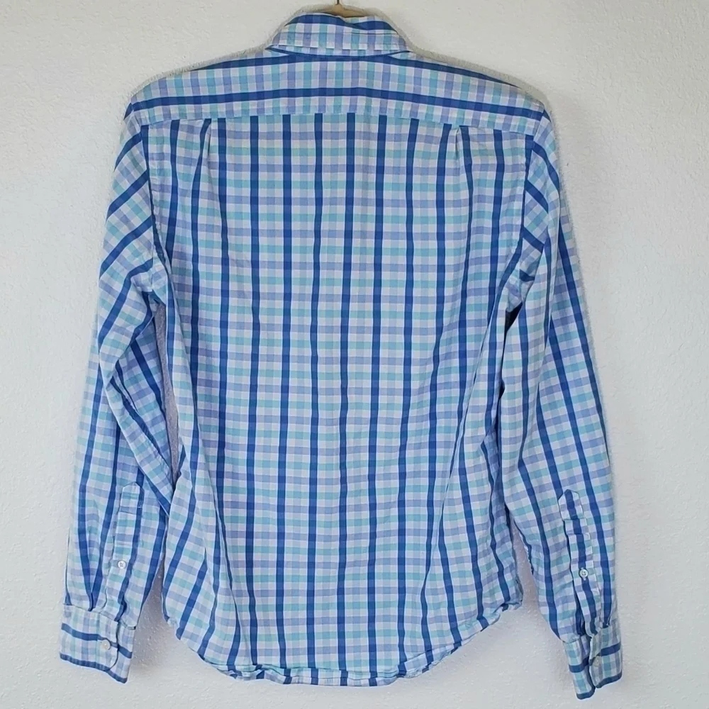 J. CREW SLIM FIT Blue & White Long-Sleeve Shirt, S